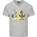 Have You Seen My Eggs Funny Easter Bunny Mens V-Neck Cotton T-Shirt Sports Grey