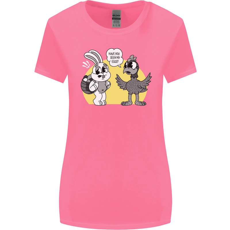Have You Seen My Eggs Funny Easter Bunny Womens Wider Cut T-Shirt Azalea