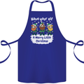 Have Your Elf a Merry Little Christmas Cotton Apron 100% Organic Royal Blue
