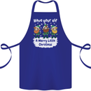 Have Your Elf a Merry Little Christmas Cotton Apron 100% Organic Royal Blue