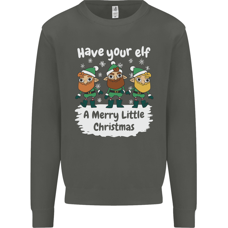 Have Your Elf a Merry Little Christmas Kids Sweatshirt Jumper Storm Grey