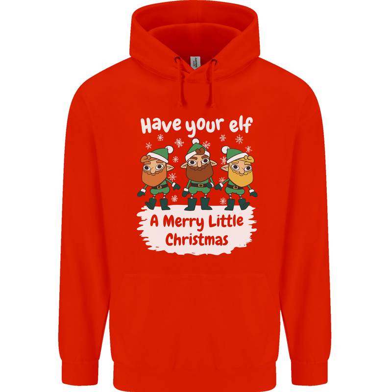 Have Your Elf a Merry Little Christmas Mens 80% Cotton Hoodie Bright Red