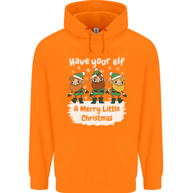 Have Your Elf a Merry Little Christmas Mens 80% Cotton Hoodie Orange