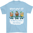 Have Your Elf a Merry Little Christmas Mens T-Shirt Cotton Gildan Light Blue