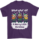 Have Your Elf a Merry Little Christmas Mens T-Shirt Cotton Gildan Purple