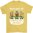 Have Your Elf a Merry Little Christmas Mens T-Shirt Cotton Gildan Yellow