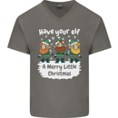 Have Your Elf a Merry Little Christmas Mens V-Neck Cotton T-Shirt Charcoal