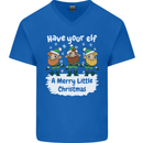 Have Your Elf a Merry Little Christmas Mens V-Neck Cotton T-Shirt Royal Blue