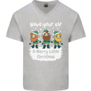 Have Your Elf a Merry Little Christmas Mens V-Neck Cotton T-Shirt Sports Grey