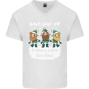 Have Your Elf a Merry Little Christmas Mens V-Neck Cotton T-Shirt White