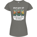 Have Your Elf a Merry Little Christmas Womens Petite Cut T-Shirt Charcoal
