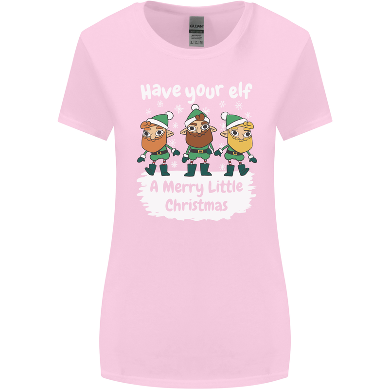 Have Your Elf a Merry Little Christmas Womens Wider Cut T-Shirt Light Pink