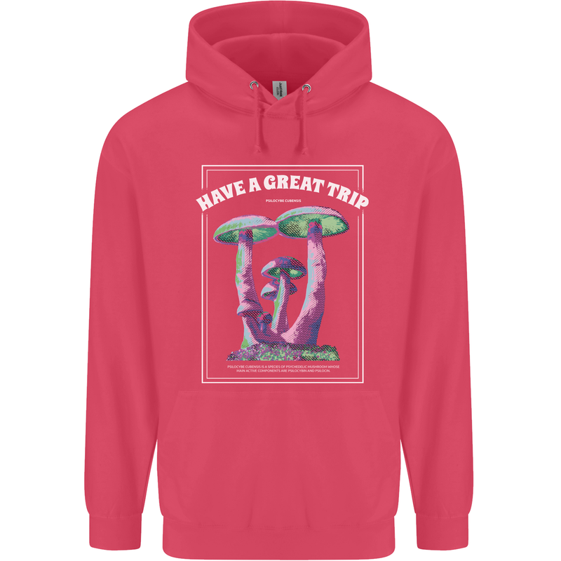 Have a Great Trip Magic Mushrooms LSD Hippy Childrens Kids Hoodie Heliconia