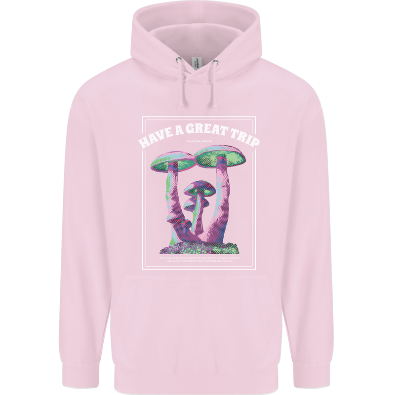 Have a Great Trip Magic Mushrooms LSD Hippy Childrens Kids Hoodie Light Pink