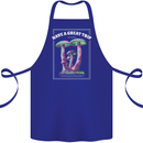 Have a Great Trip Magic Mushrooms LSD Hippy Cotton Apron 100% Organic Royal Blue