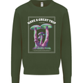 Have a Great Trip Magic Mushrooms LSD Hippy Kids Sweatshirt Jumper Forest Green