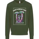 Have a Great Trip Magic Mushrooms LSD Hippy Kids Sweatshirt Jumper Forest Green