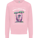 Have a Great Trip Magic Mushrooms LSD Hippy Kids Sweatshirt Jumper Light Pink