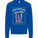 Have a Great Trip Magic Mushrooms LSD Hippy Kids Sweatshirt Jumper Royal Blue