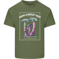 Have a Great Trip Magic Mushrooms LSD Hippy Mens Cotton T-Shirt Tee Top Military Green