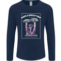Have a Great Trip Magic Mushrooms LSD Hippy Mens Long Sleeve T-Shirt Navy Blue