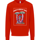 Have a Great Trip Magic Mushrooms LSD Hippy Mens Sweatshirt Jumper Bright Red