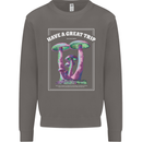 Have a Great Trip Magic Mushrooms LSD Hippy Mens Sweatshirt Jumper Charcoal