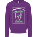 Have a Great Trip Magic Mushrooms LSD Hippy Mens Sweatshirt Jumper Purple