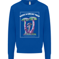 Have a Great Trip Magic Mushrooms LSD Hippy Mens Sweatshirt Jumper Royal Blue