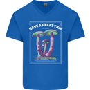Have a Great Trip Magic Mushrooms LSD Hippy Mens V-Neck Cotton T-Shirt Royal Blue
