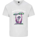 Have a Great Trip Magic Mushrooms LSD Hippy Mens V-Neck Cotton T-Shirt White