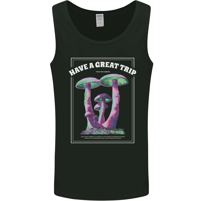 Have a Great Trip Magic Mushrooms LSD Hippy Mens Vest Tank Top Black