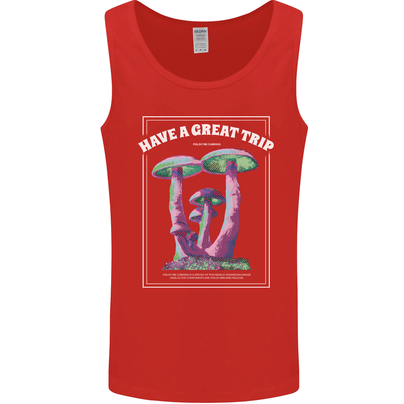 Have a Great Trip Magic Mushrooms LSD Hippy Mens Vest Tank Top Red