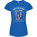 Have a Great Trip Magic Mushrooms LSD Hippy Womens Petite Cut T-Shirt Royal Blue