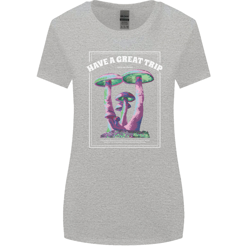 Have a Great Trip Magic Mushrooms LSD Hippy Womens Wider Cut T-Shirt Sports Grey