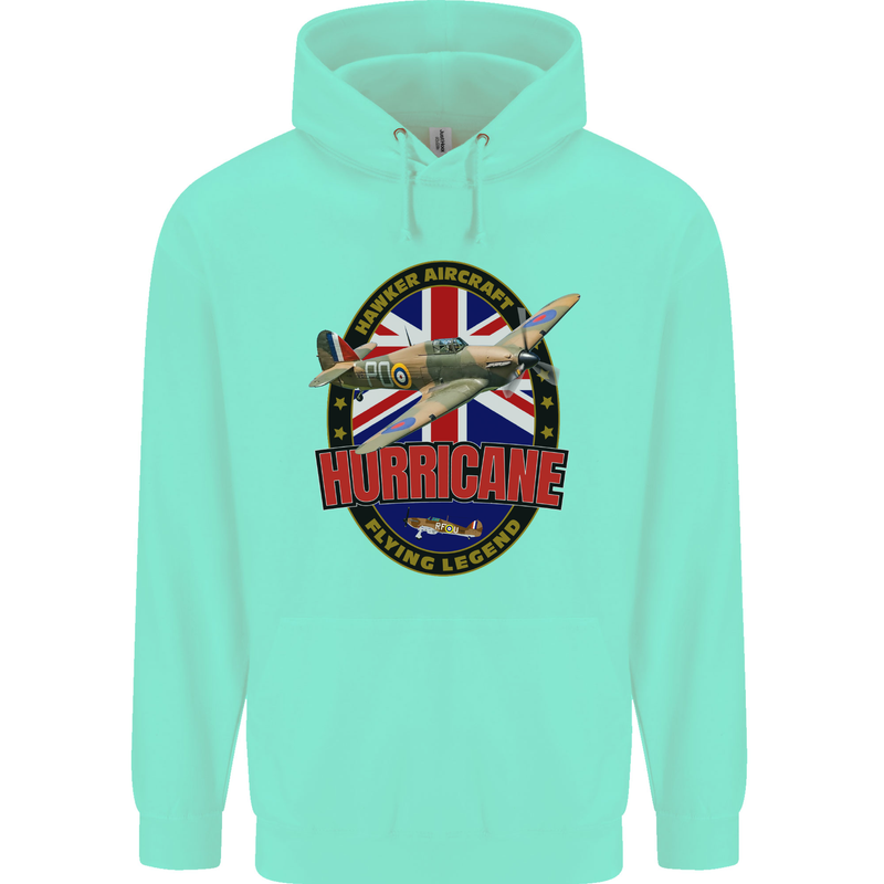Hawker Hurricane Flying Legend Childrens Kids Hoodie Peppermint