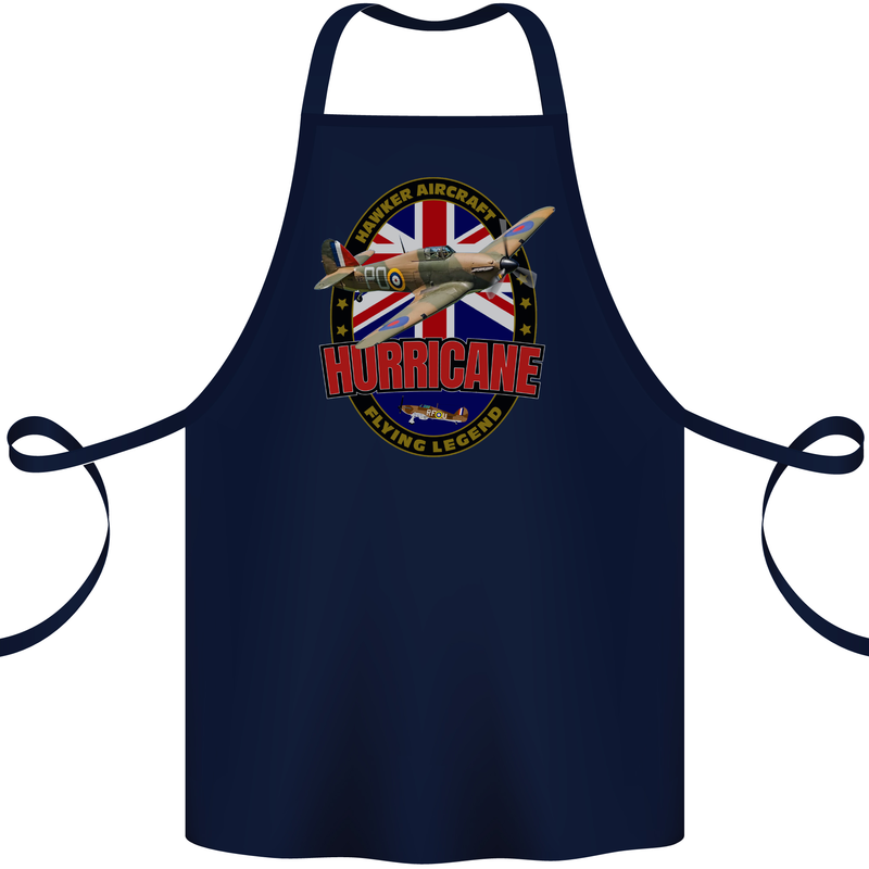 Hawker Hurricane Flying Legend Cotton Apron 100% Organic Navy Blue