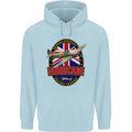 Hawker Hurricane Flying Legend Mens 80% Cotton Hoodie Light Blue