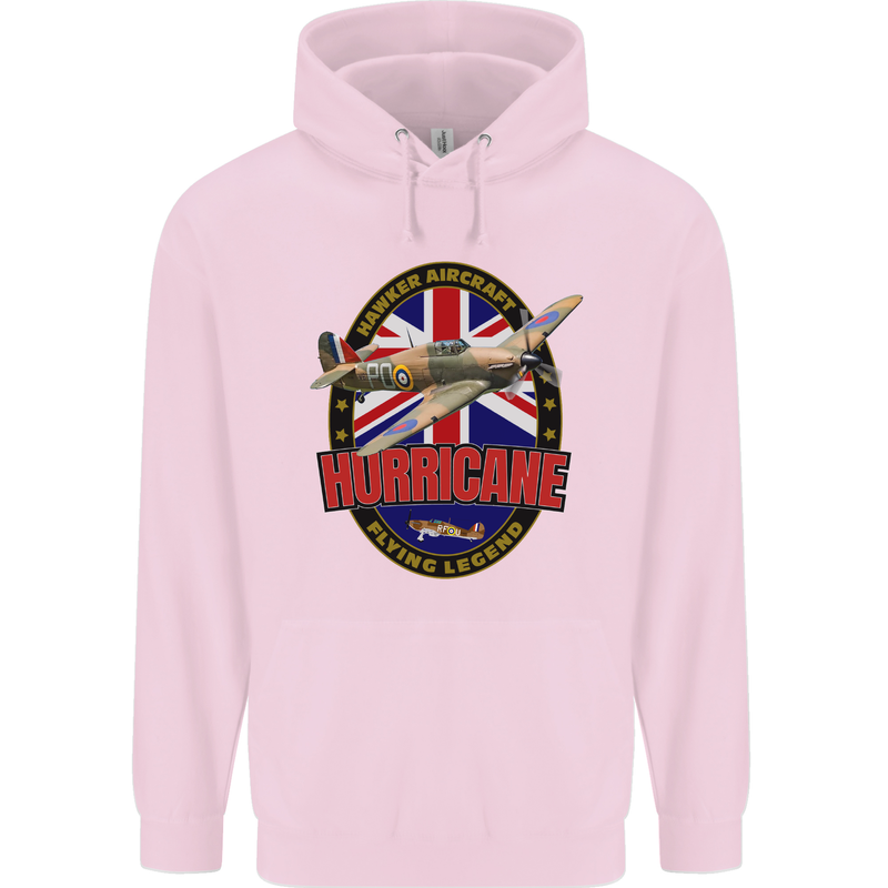 Hawker Hurricane Flying Legend Mens 80% Cotton Hoodie Light Pink