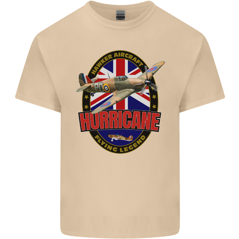 Hawker Hurricane Flying Legend Mens Cotton T-Shirt Tee Top Sand