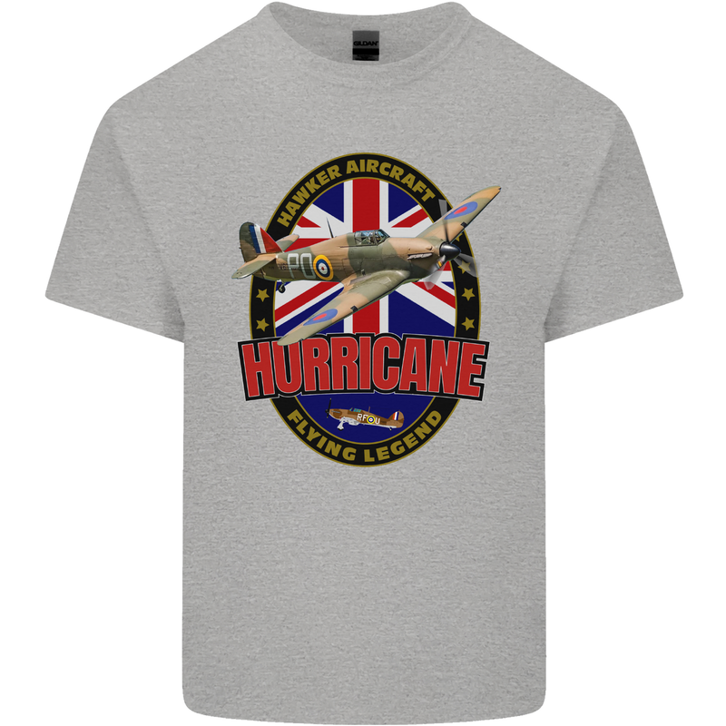 Hawker Hurricane Flying Legend Mens Cotton T-Shirt Tee Top Sports Grey