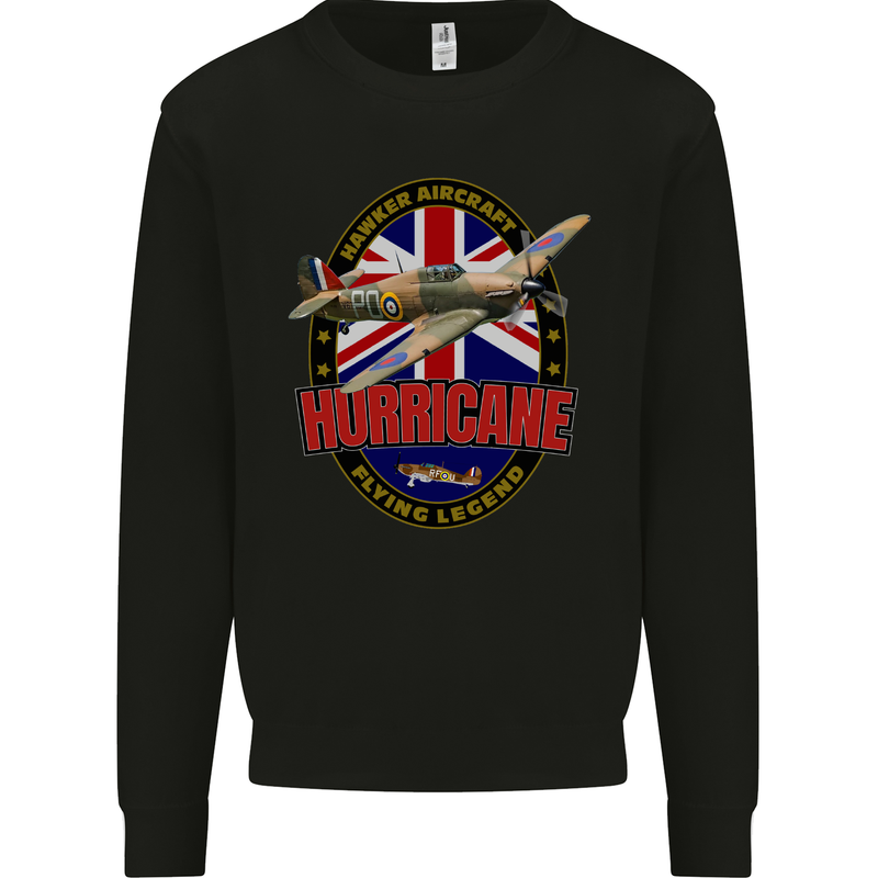 Hawker Hurricane Flying Legend Mens Sweatshirt Jumper Black
