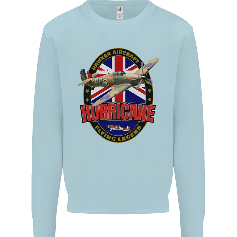 Hawker Hurricane Flying Legend Mens Sweatshirt Jumper Light Blue