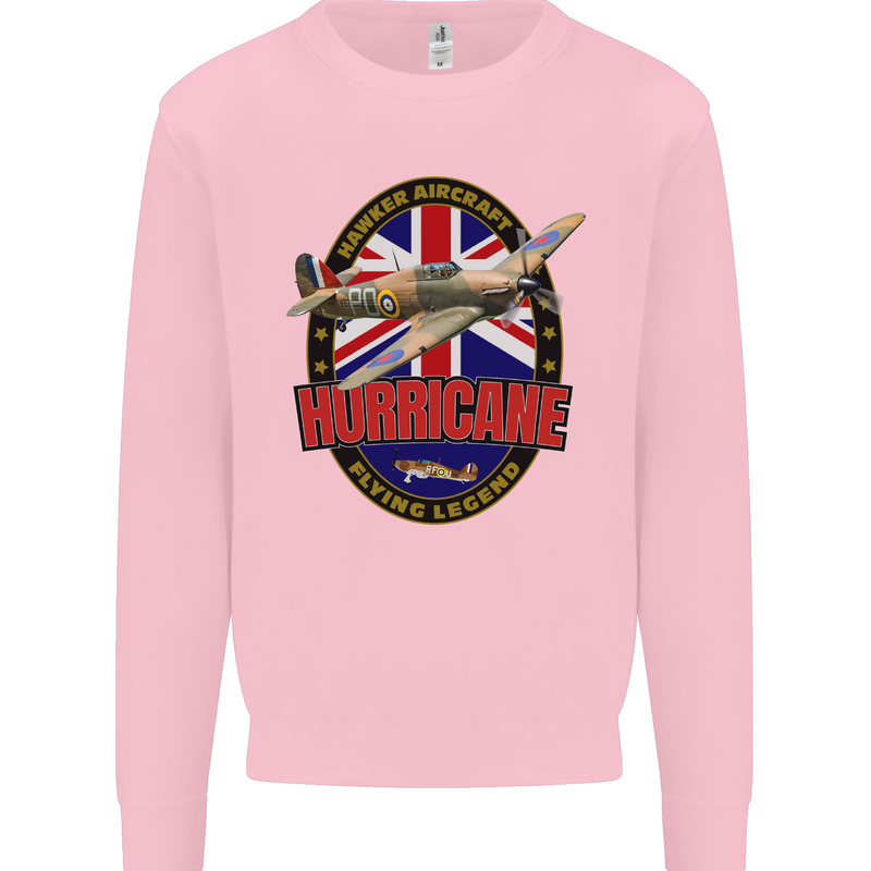 Hawker Hurricane Flying Legend Mens Sweatshirt Jumper Light Pink