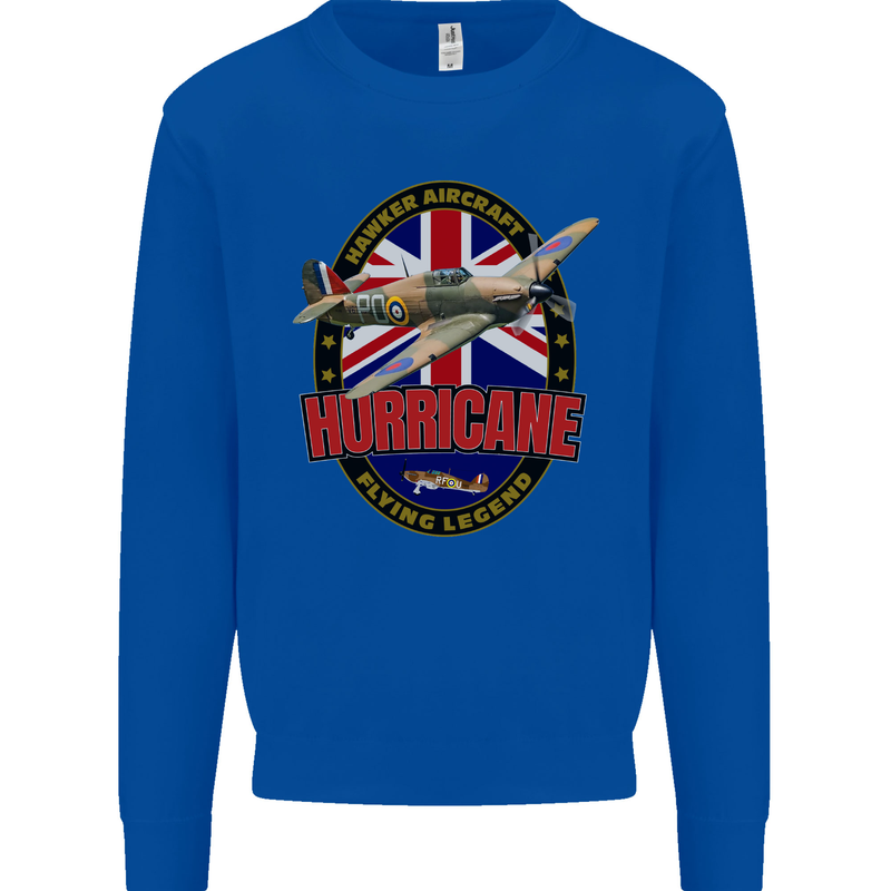 Hawker Hurricane Flying Legend Mens Sweatshirt Jumper Royal Blue