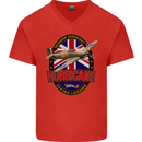 Hawker Hurricane Flying Legend Mens V-Neck Cotton T-Shirt Red