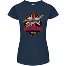 Hawker Hurricane Flying Legend Womens Petite Cut T-Shirt Navy Blue
