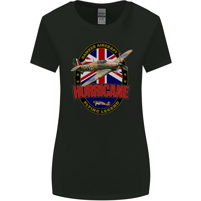 Hawker Hurricane Flying Legend Womens Wider Cut T-Shirt Black