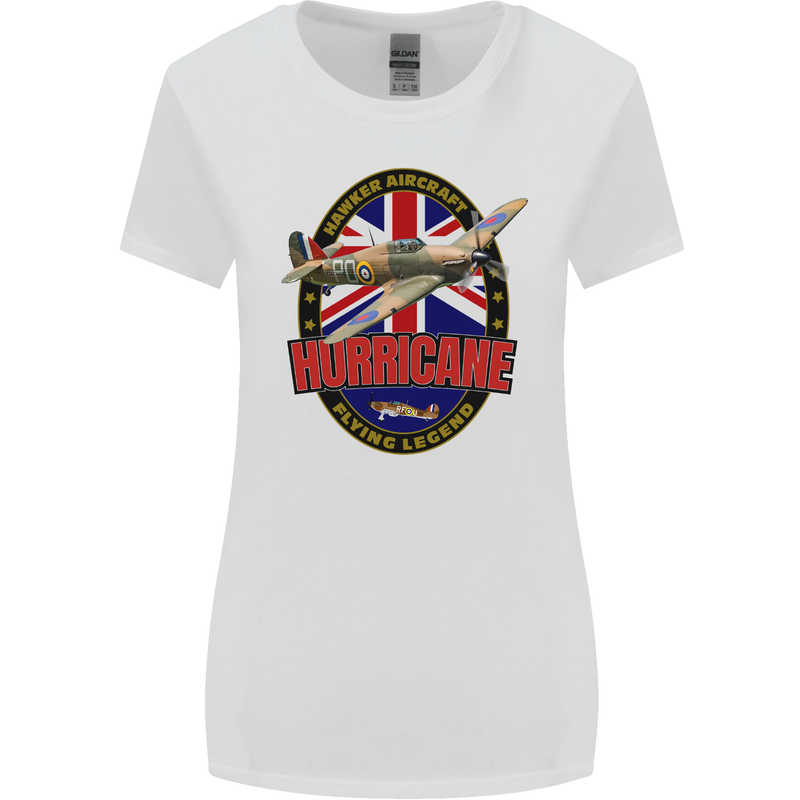 Hawker Hurricane Flying Legend Womens Wider Cut T-Shirt White