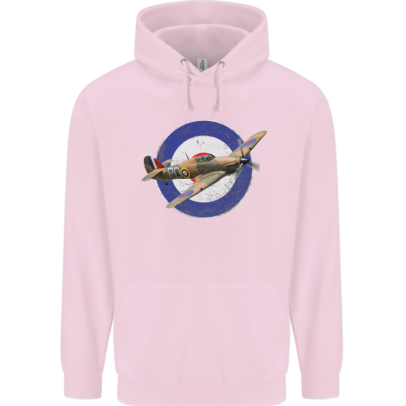 Hawker Hurricane With RAF Ensign Childrens Kids Hoodie Light Pink